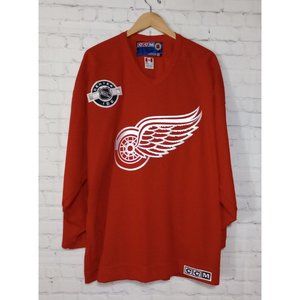 Vintage CCM Detroit Red Wings Center Ice Jersey Mens Adult XL Sewn Red EUC